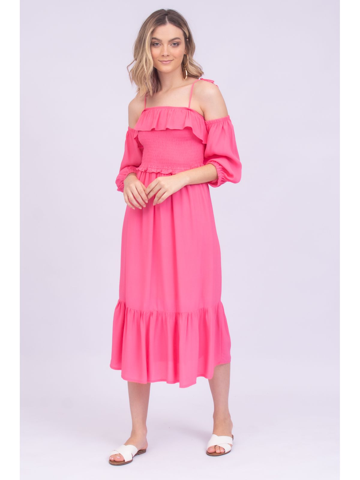 vestido rosa medio